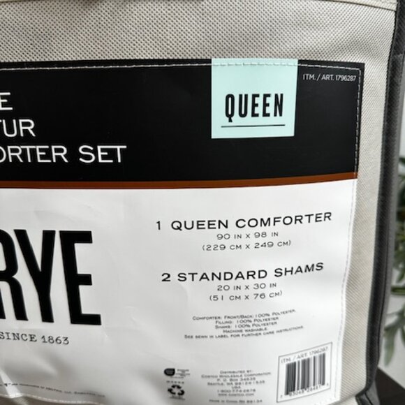 Frye 3 pc QUEEN Faux fur bedding set - Grey Color BRAND NEW - Picture 4 of 4